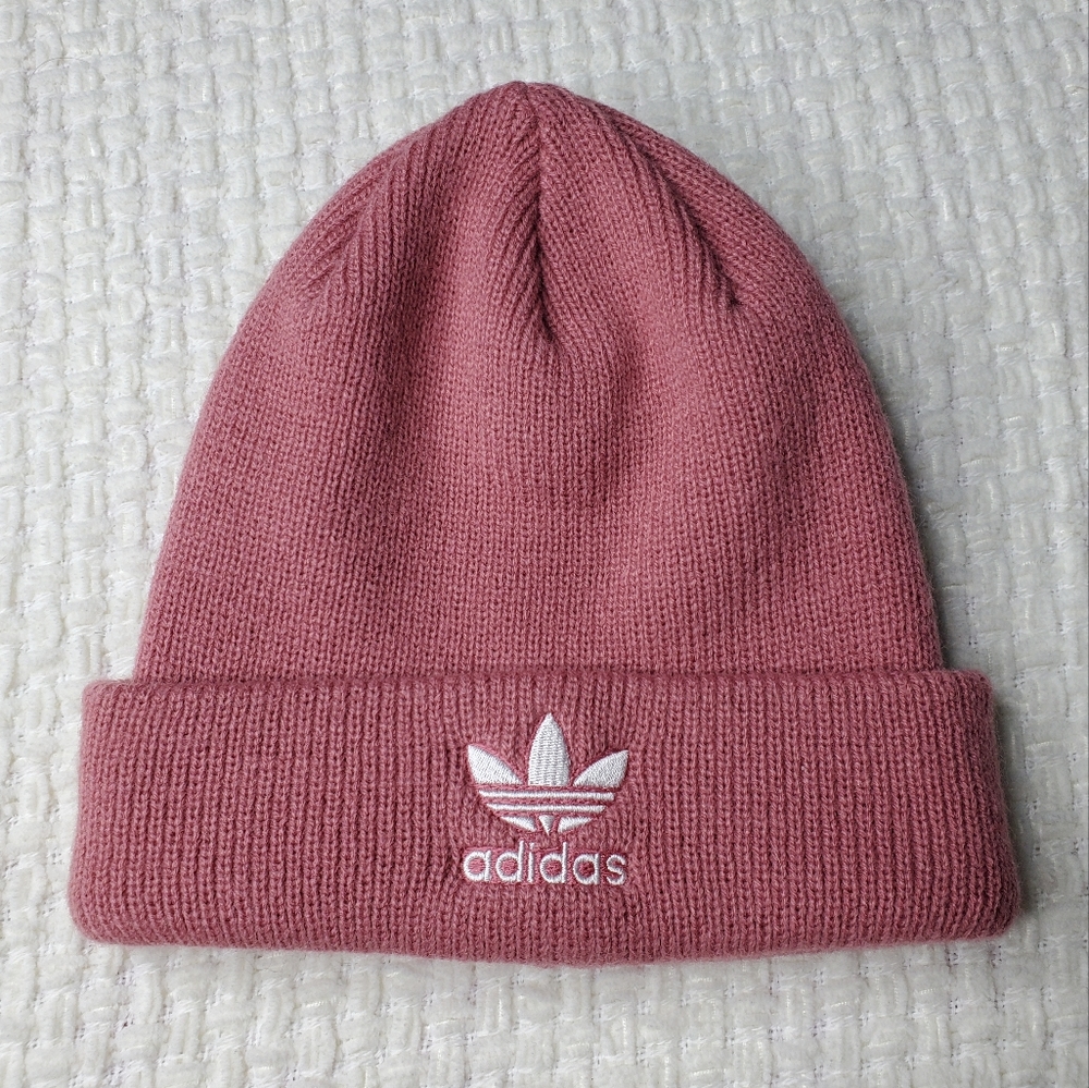 NWOT Adidas Rose Pink Trefoil Beanie Hat